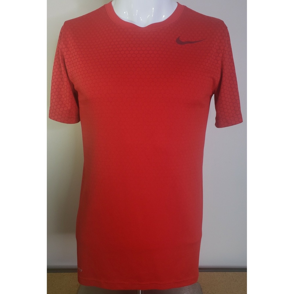 Nike Dri-Fit Running Swoosh Logo T-Shirt Mens Size Small Red Activewear